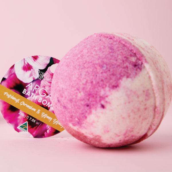 Patchouli, Geranium & Ylang Ylang Argan Bath Bomb